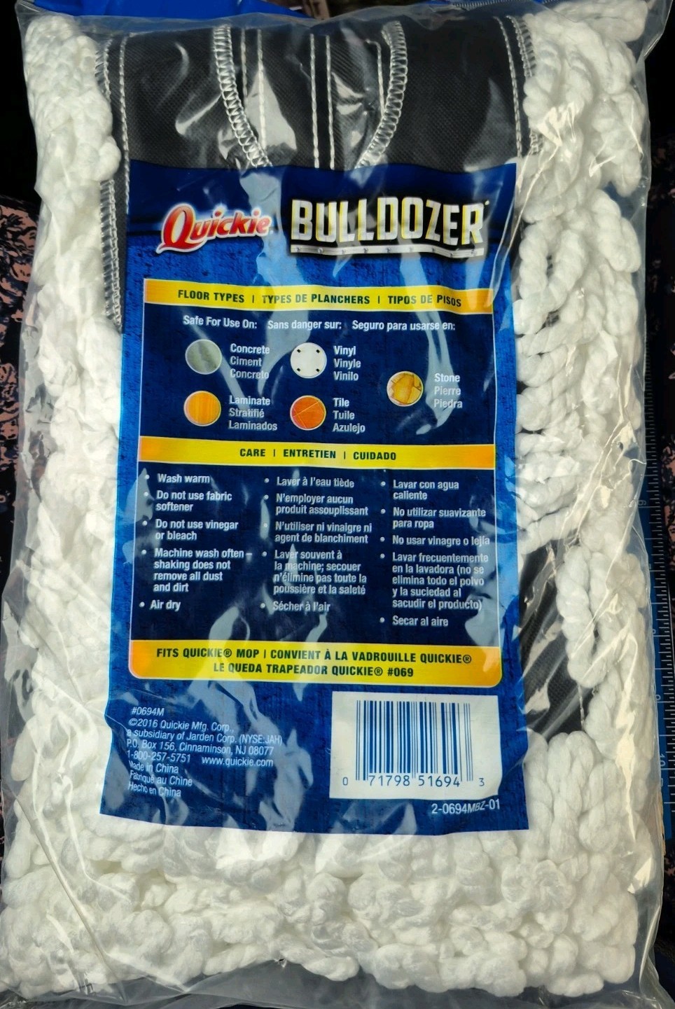 Quickie BULLDOZER Microfiber 24″ Dust Mop Refill #0694M