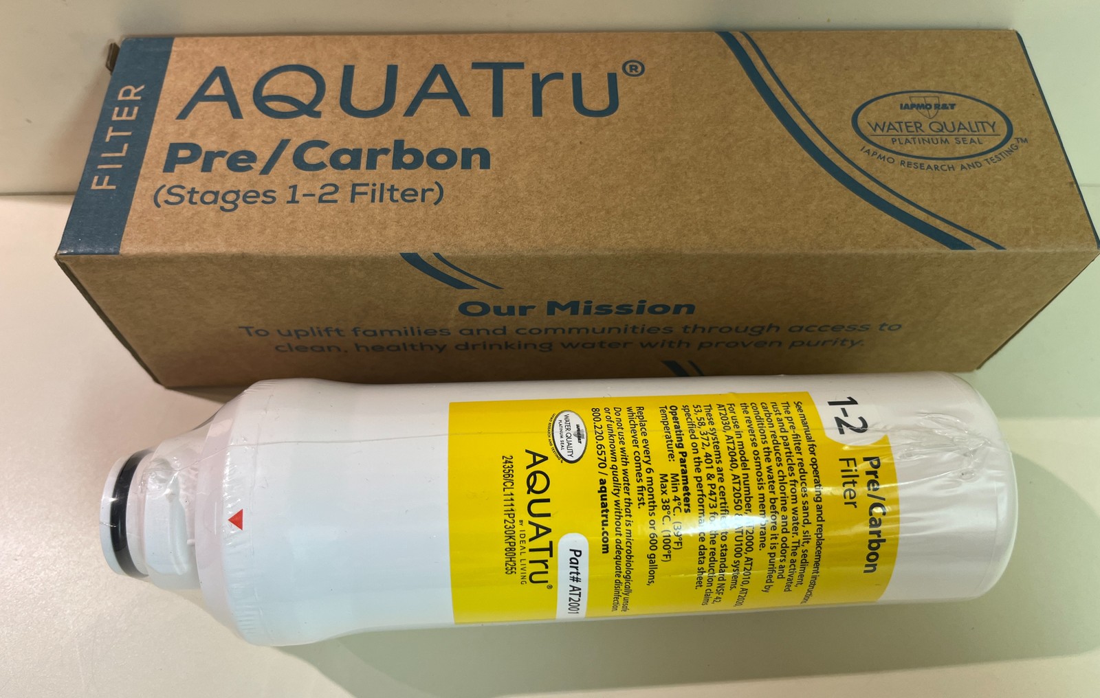 Open Box – AQUATru Pre/Carbon Stages 1-2 Water Filter AT2001 for Reverse Osmosis
