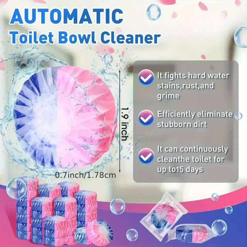 Automatic Toilet Cleaner Tablets, Easy Use for Home Hygiene RV Toilet Cleaning,