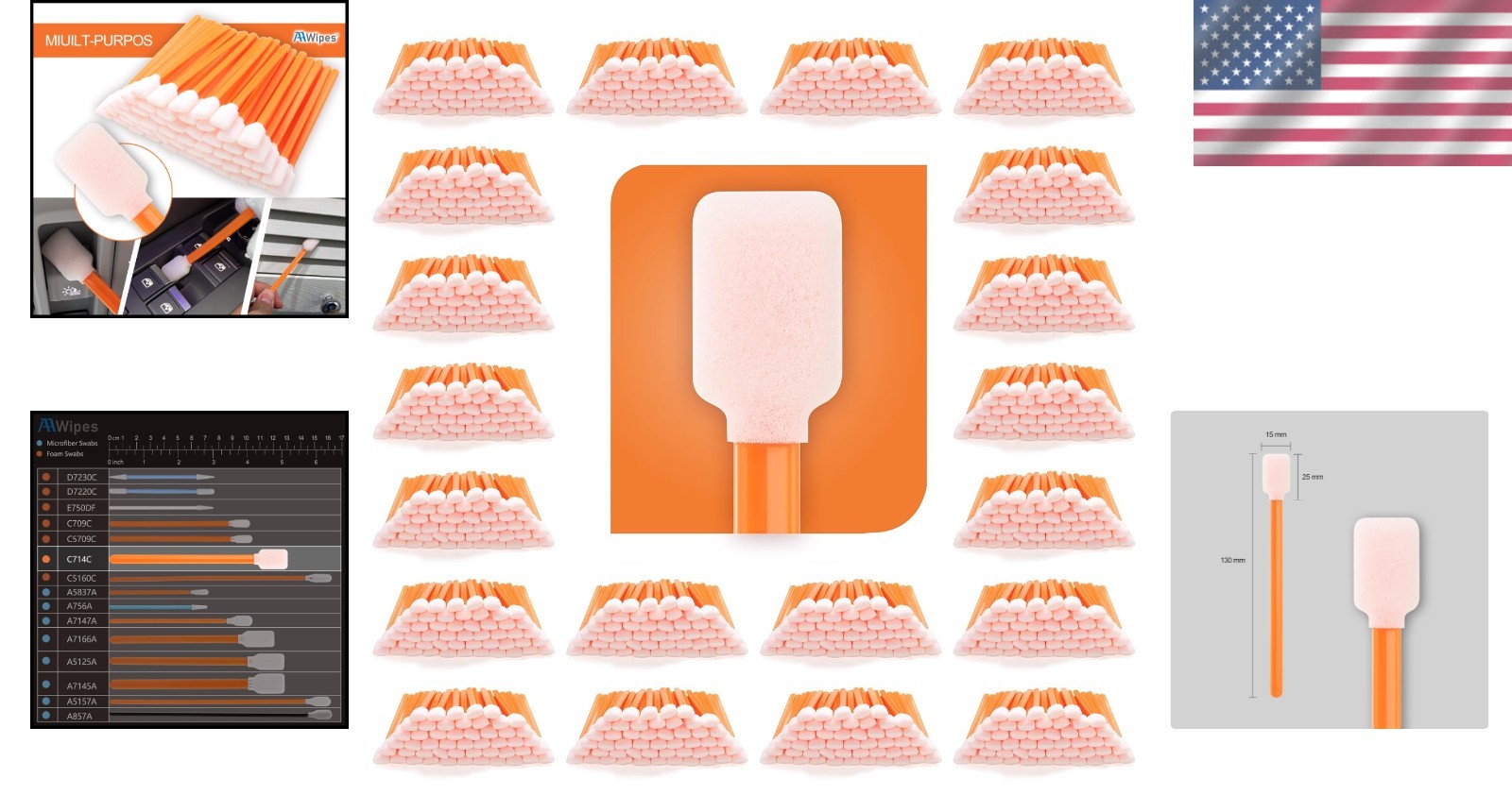 Foam Swabs for Printer Maintenance – 5.25″, Pack of 1000