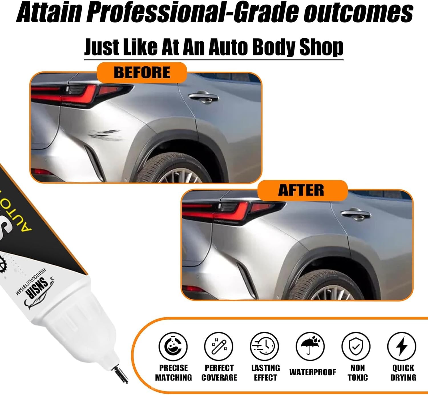 Car Touch up Paint(1J7 Atomic Silver) Compatible with Lexus, Car Paint Pen Scrat