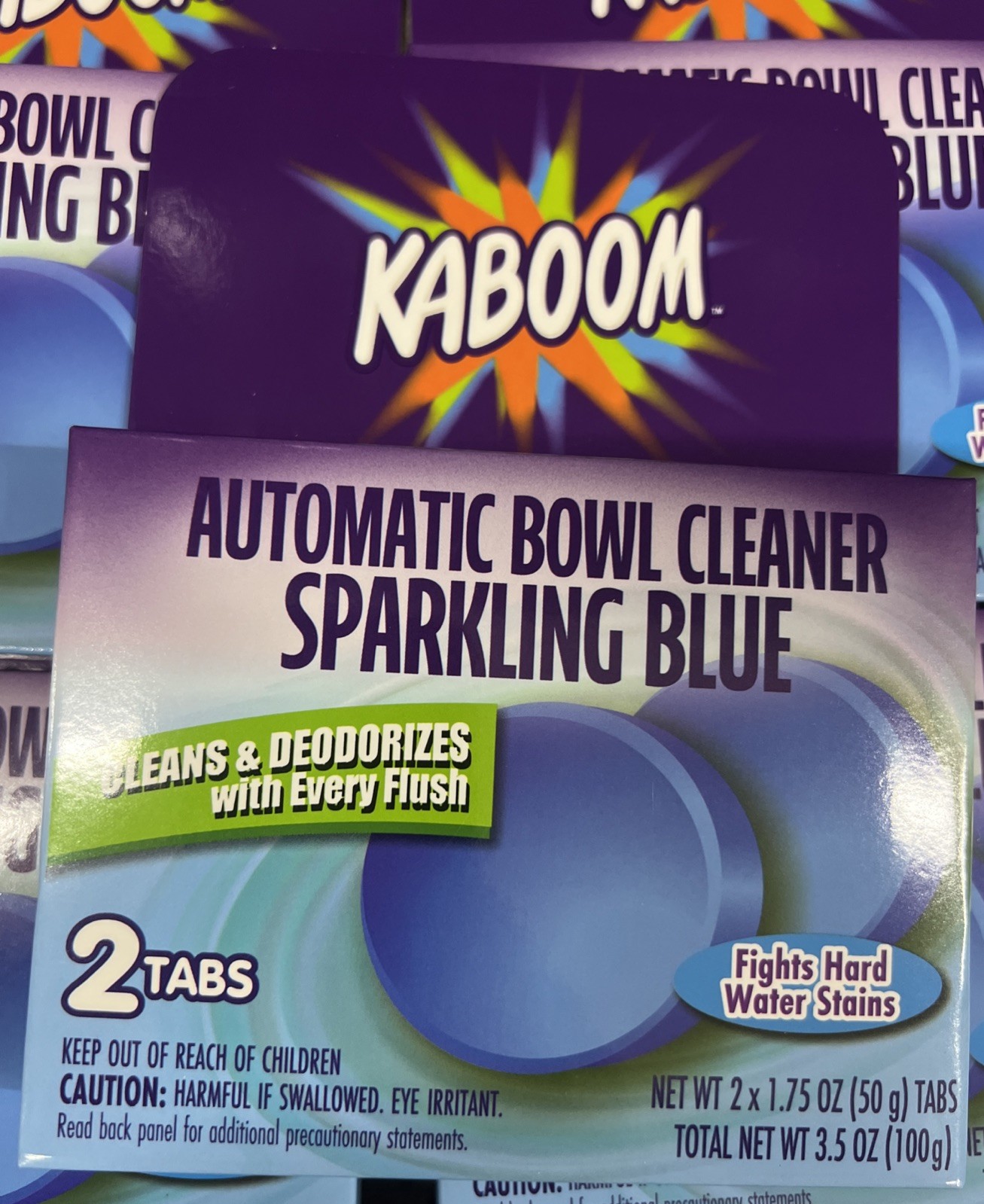 KABOOM Auto Bowl Cleaner Sparkling Blue 6 Boxes 2 Tabs Ea 12 Total Free Ship DCO