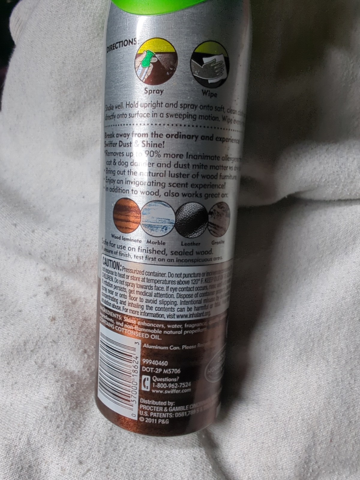 USED Swiffer Febreze Dust & Shine Furniture Spray Hawaiian Aloha 9.7oz 3/4 Full