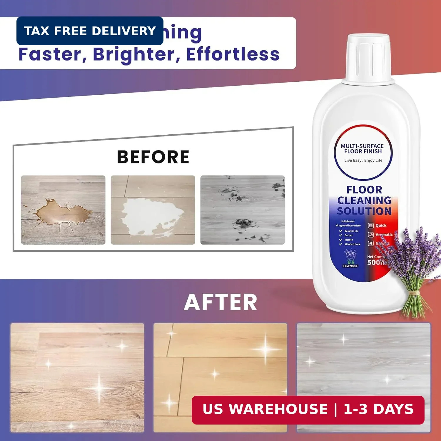 Floor Cleaning Solution Compatible with Tineco/Roborock, Deep Cleans of Multiple