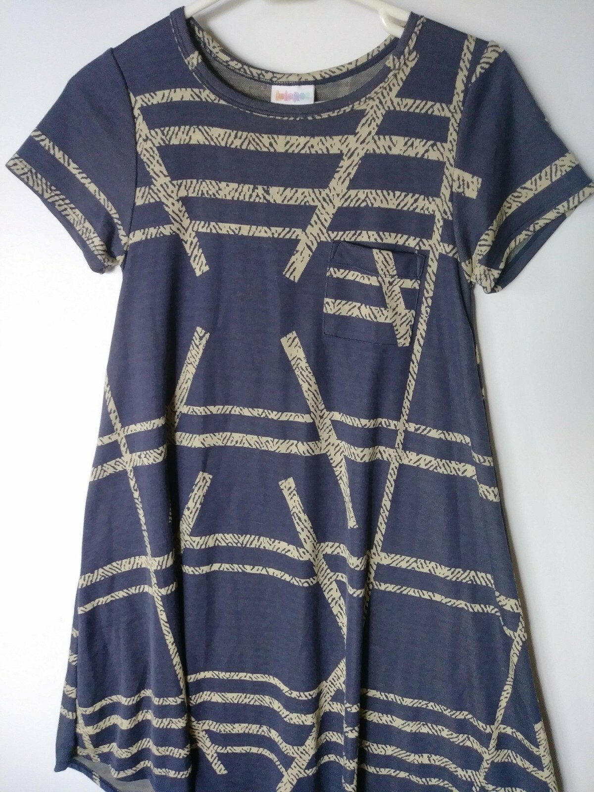 LULAROE XXS SHORT SLEEVES BLUE CREAM DRESS NEW NO TAGS