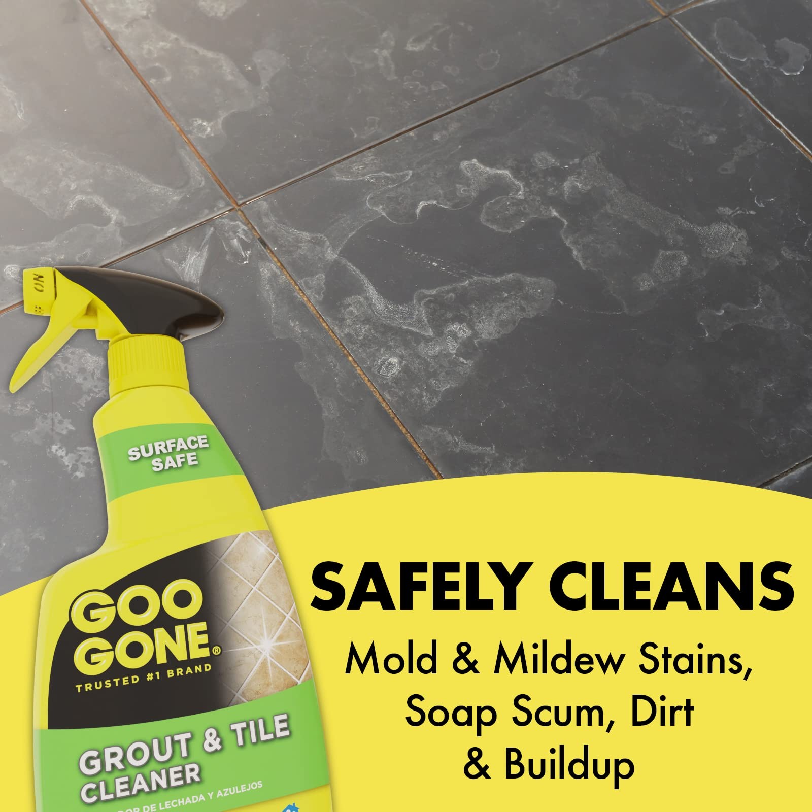 Goo Gone Grout & Tile Cleaner – 28 Ounce – 28 Fl Oz (Pack of 1), YELLOW