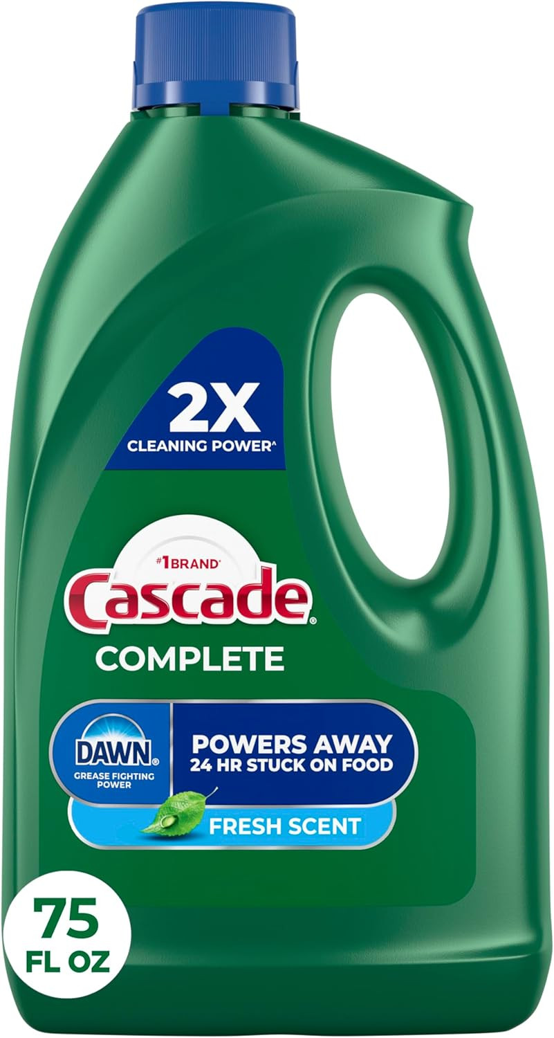Cascade Complete Dishwasher Detergent Liquid Gel, Fresh Scent, 75 Oz