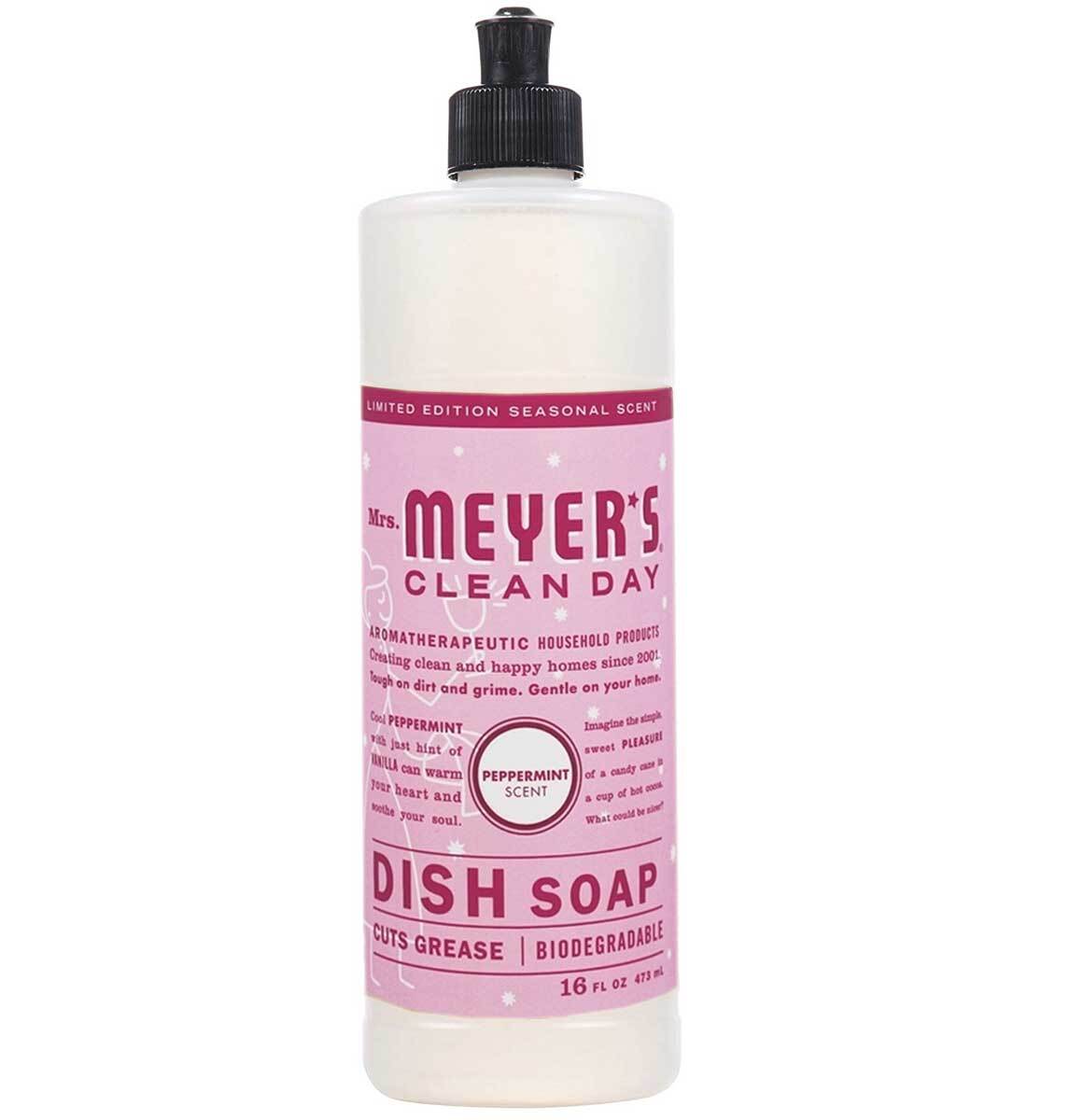 Mrs Meyers Liquid Dish Soap Peppermint Seasonal Scent – 16 Oz – Pack of 6