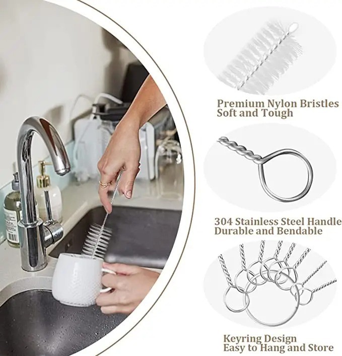 Nylon Cleaning Brush Set Multi Purpose Straw Spray Gun Sewing Machine Brushes US