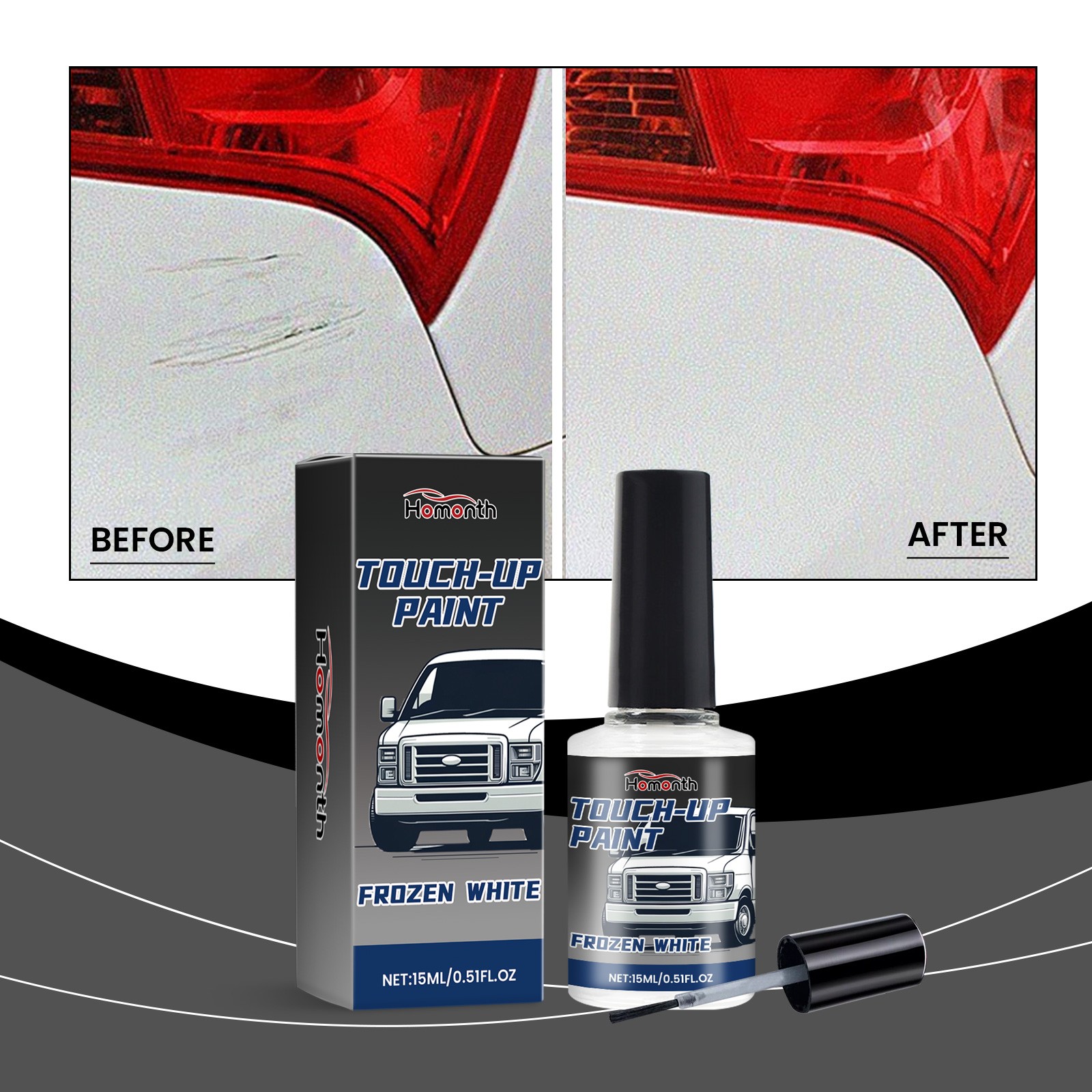 Car Touch Up Paint Pearl White Auto Scratch Repair Pen Chip Restorer