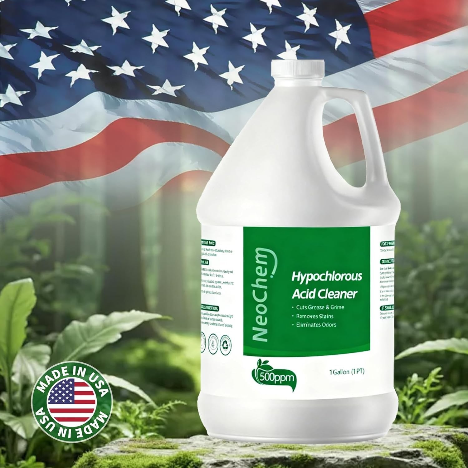 Hypochlorous Acid 500ppm Cleaner 2 Gal No Rinse Stain Odor Eliminator
