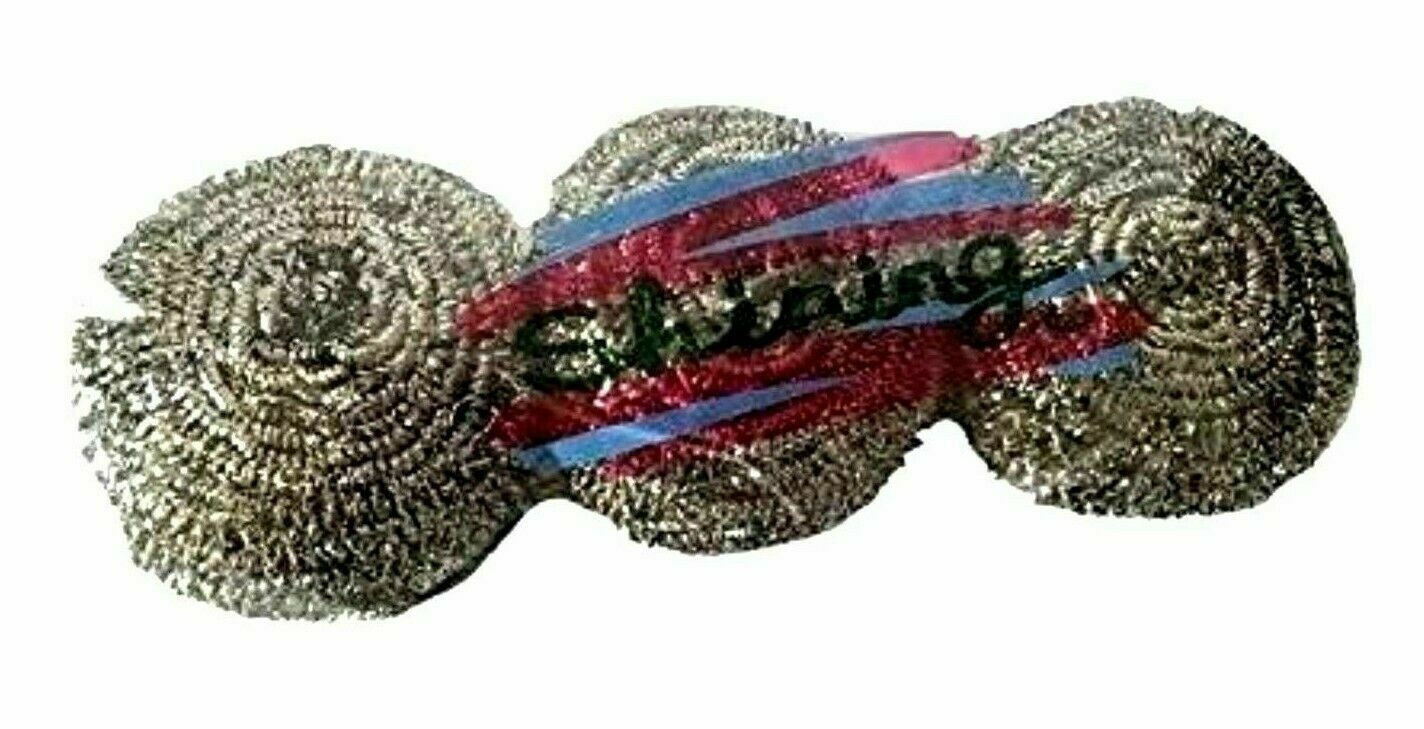 3 Pcs Per Pack Shining Stainless Steel Sponges Scrubbers Scouring Pads Bundle