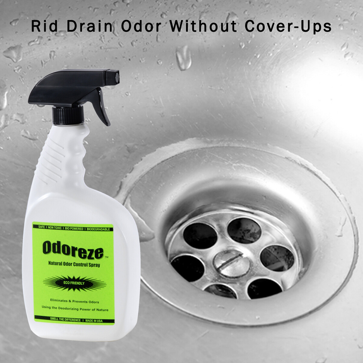 ODOREZE Natural Drain Odor Eliminator: Makes 64 Gallons to Clean Stench
