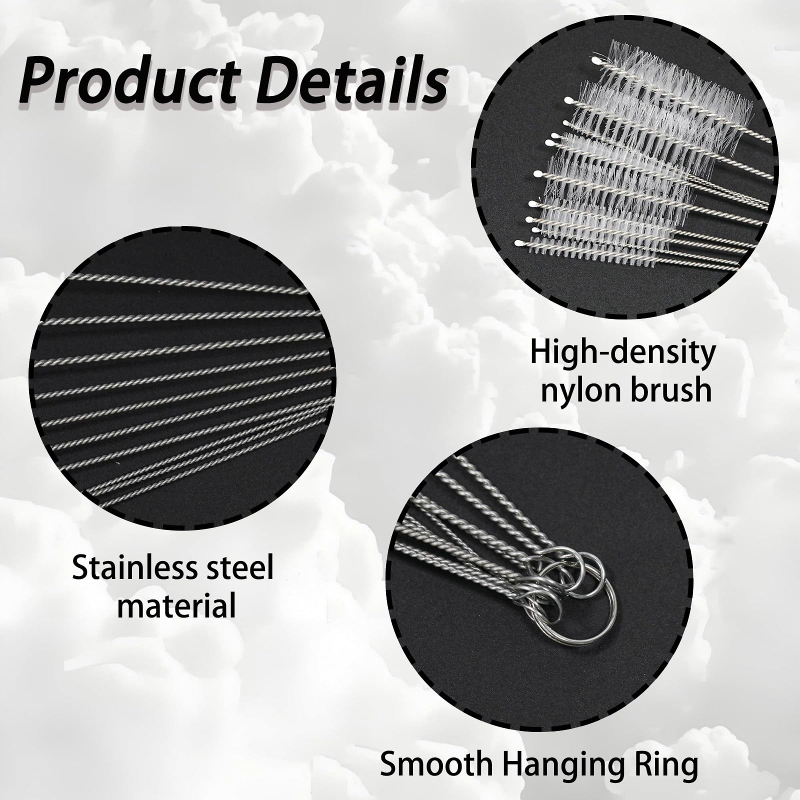 11 PCS Flexible Drain Brush, Straw Cleaner Brush Set, 61 Inch Double Ended Ny…