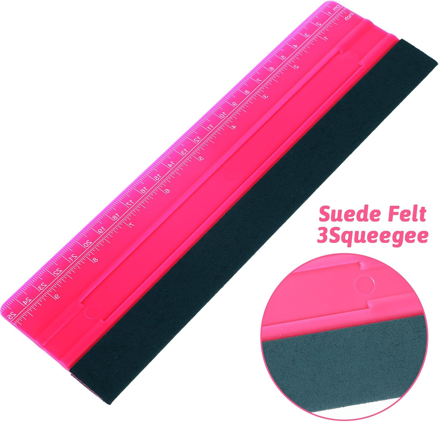 Wallpaper Smoothing Tool, Professional Vinyl Squeegee with Ruler Felt Squeegee f