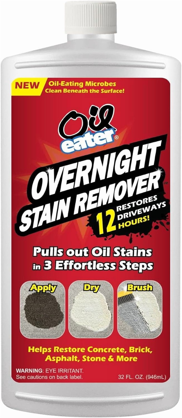 40oz Overnight Stain Remover Oil Stains on Driveways Garages Concrete & Surfaces