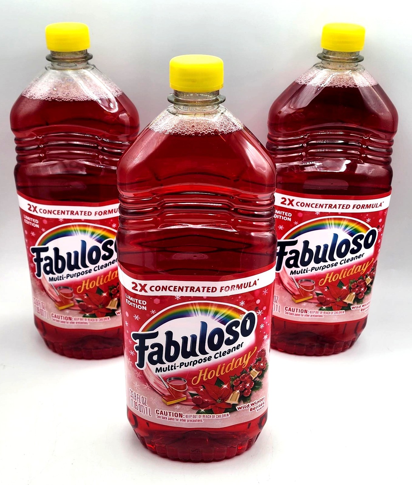 3 Fabuloso Holiday Multi-Purpose Cleaner 2X Concentrated Wild Winter Berries Lot