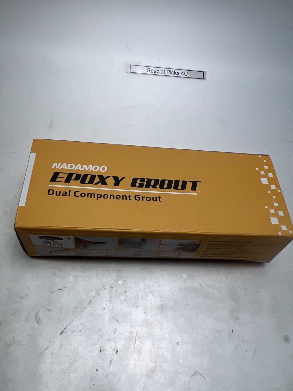 NADAMOO Epoxy Grout Glittering Gold, Dual Tubes Waterproof Tile Grout 19oz Gray