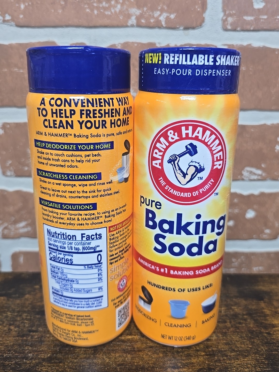 Arm & Hammer Pure Baking Soda, 12 Oz Shake/Spoon Option Pack of 4 New, Free Ship