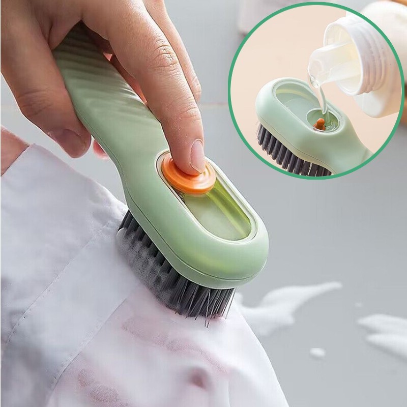 Liquid Dispensing Shoe Cleaning Brush Soft Bristle Deep Cleaner Laundry Tool