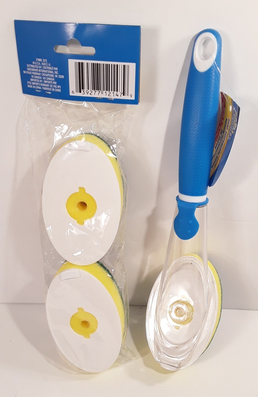 Scrub Buddies Liquid Dispensing Sponge Brush Soft Grip BONUS 2 Scrub Sponge Pads
