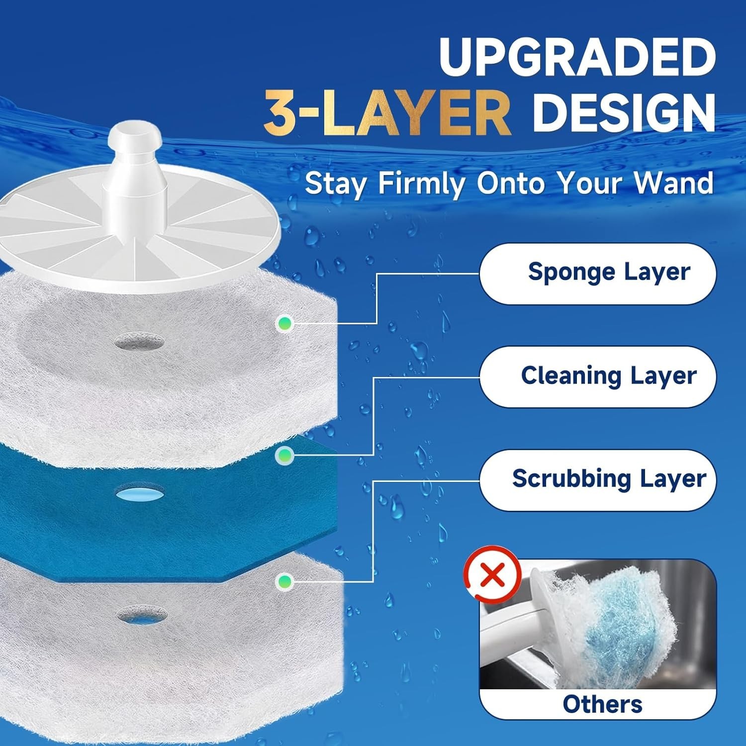 100-Count Toilet Bowl Wand Refills – 5X Cleaning Power Touch-Free Scrubber
