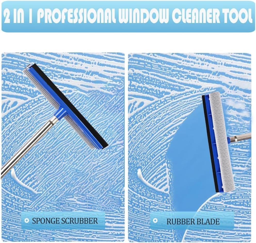 62″ or 72″ Window Squeegee for Window Cleaning – Long Handle Window Cleaner Tool