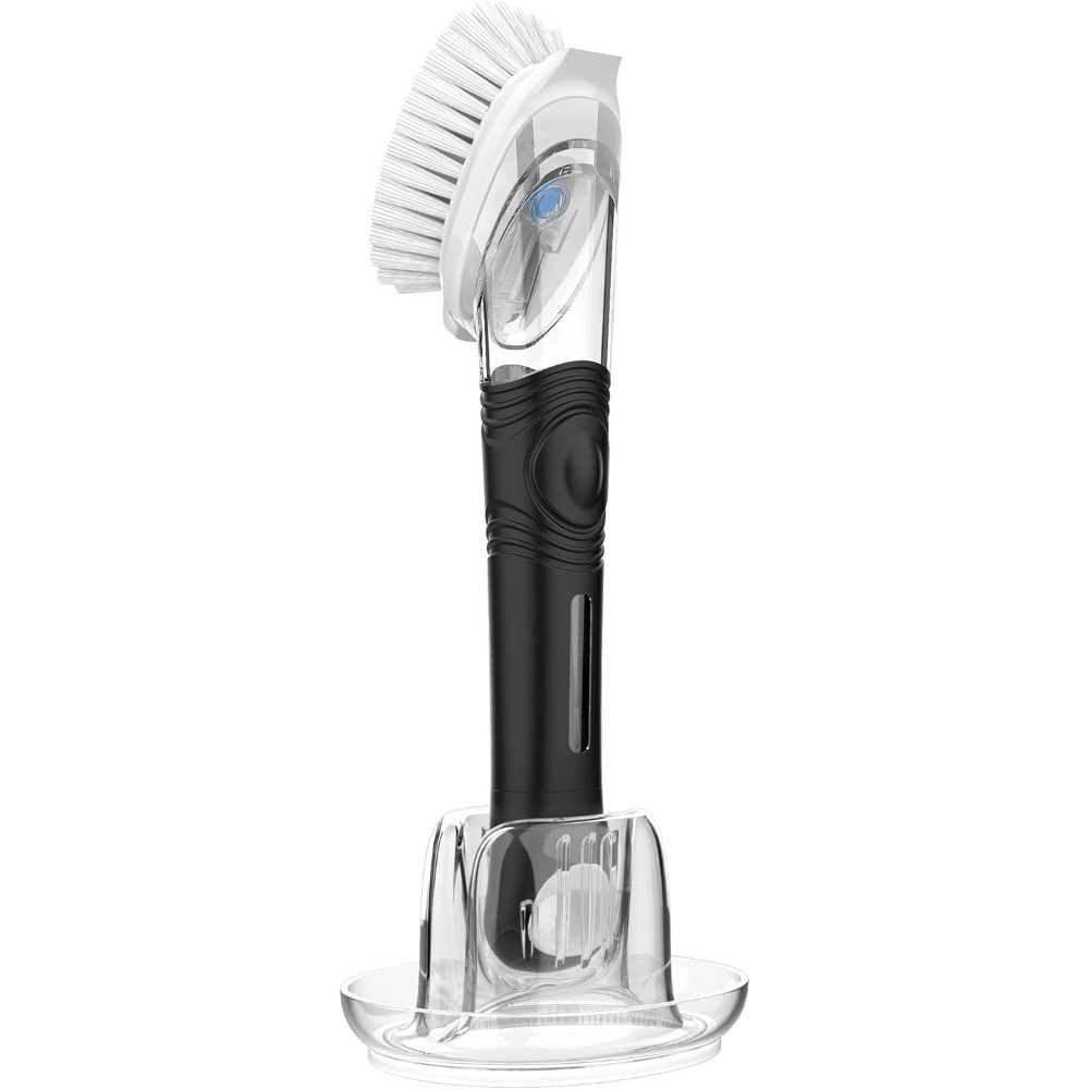 Soap Dispensing Dish Brush Storage Set, Kitchen Brush with Holder for Pot Pan