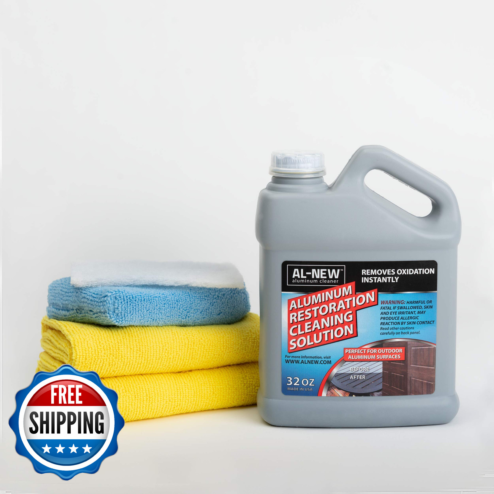 Al-New Aluminum Restoration Solution Oxidation Remover Metal Cleaner Kit Outdoor
