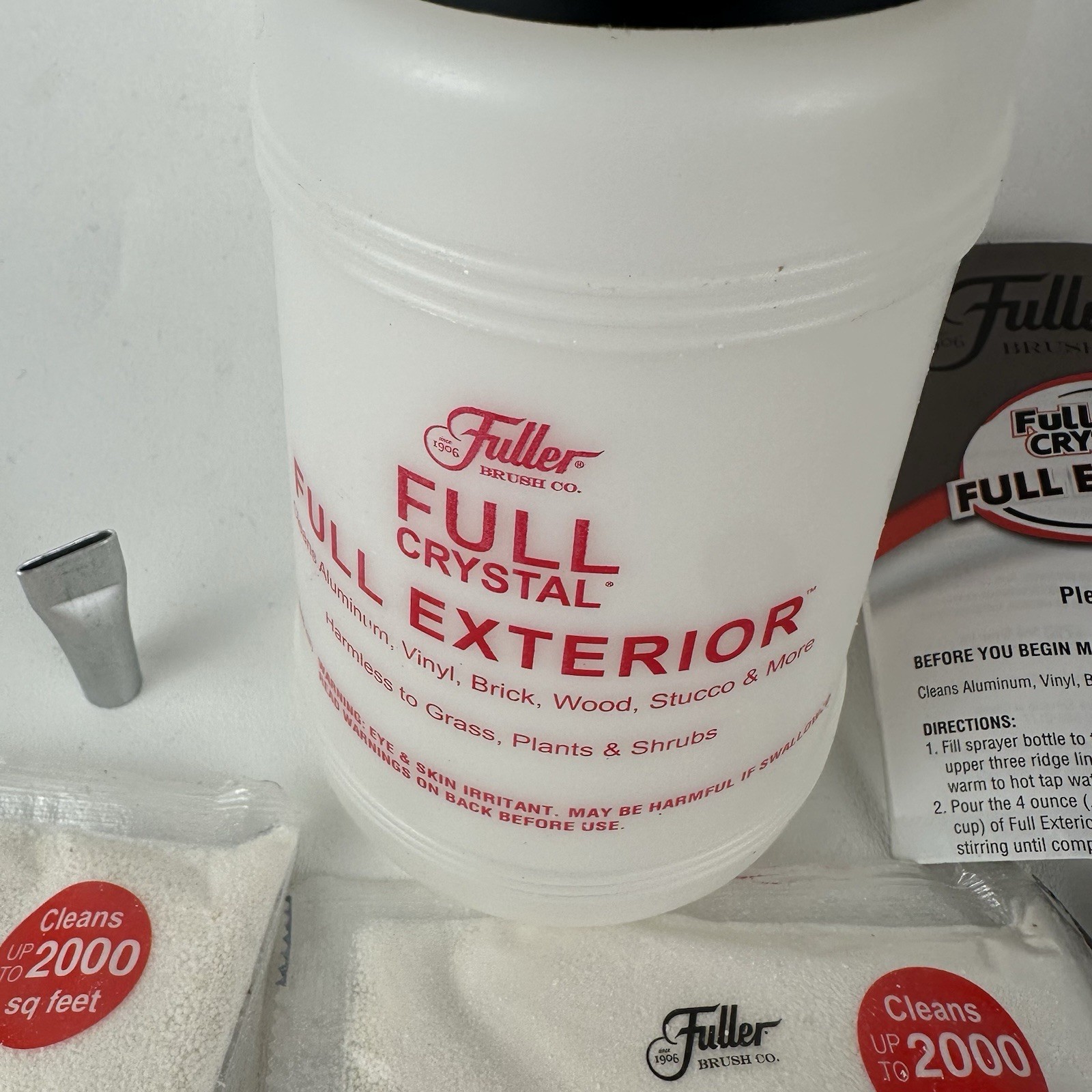 Fuller Brush Full Crystal Full Exterior Cleaner Bottle with 6 packs 4 oz Powder