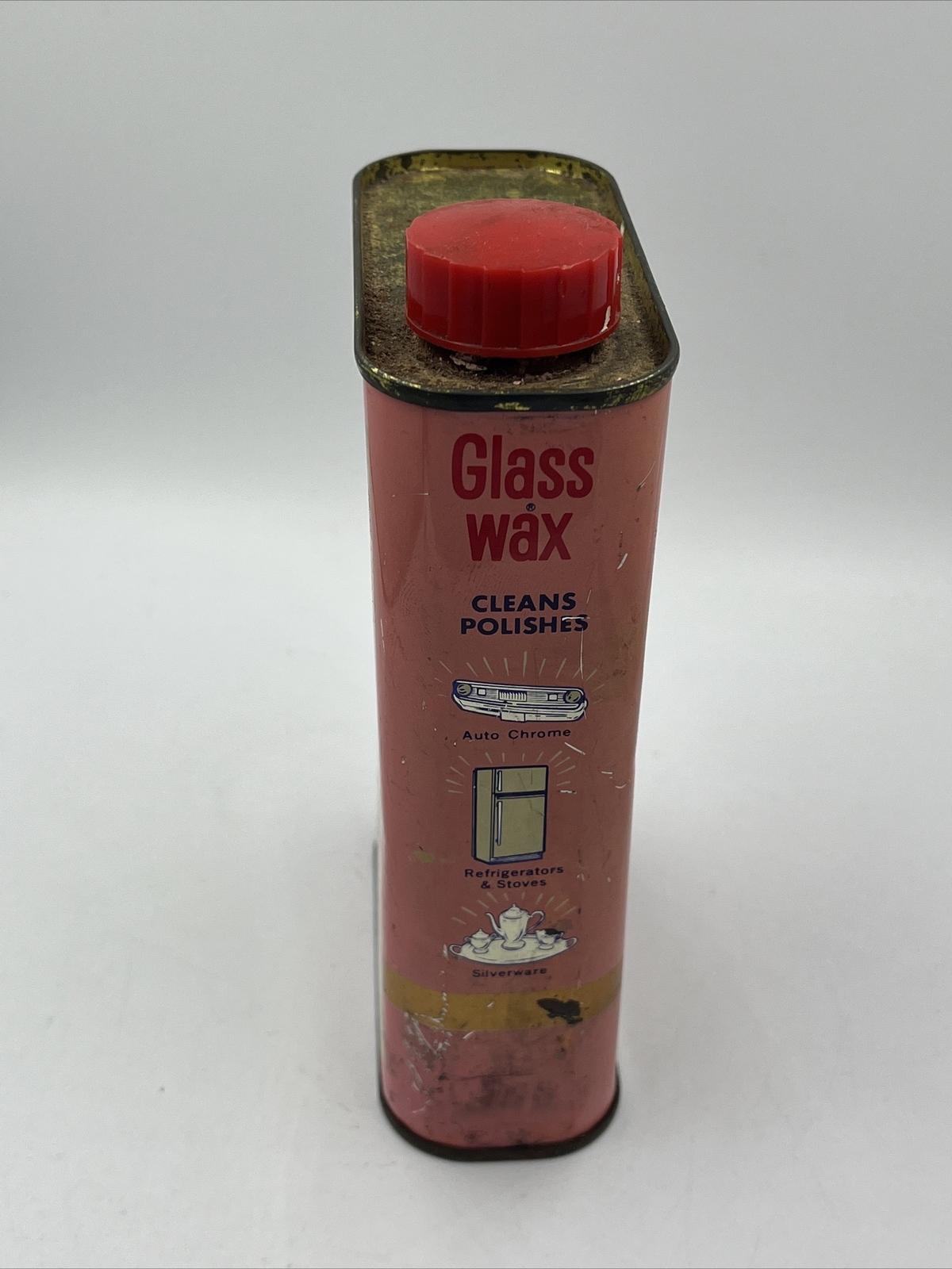 Gold Seal GLASS WAX 16 oz 90% FULL Can Glass & Metal Cleaner
