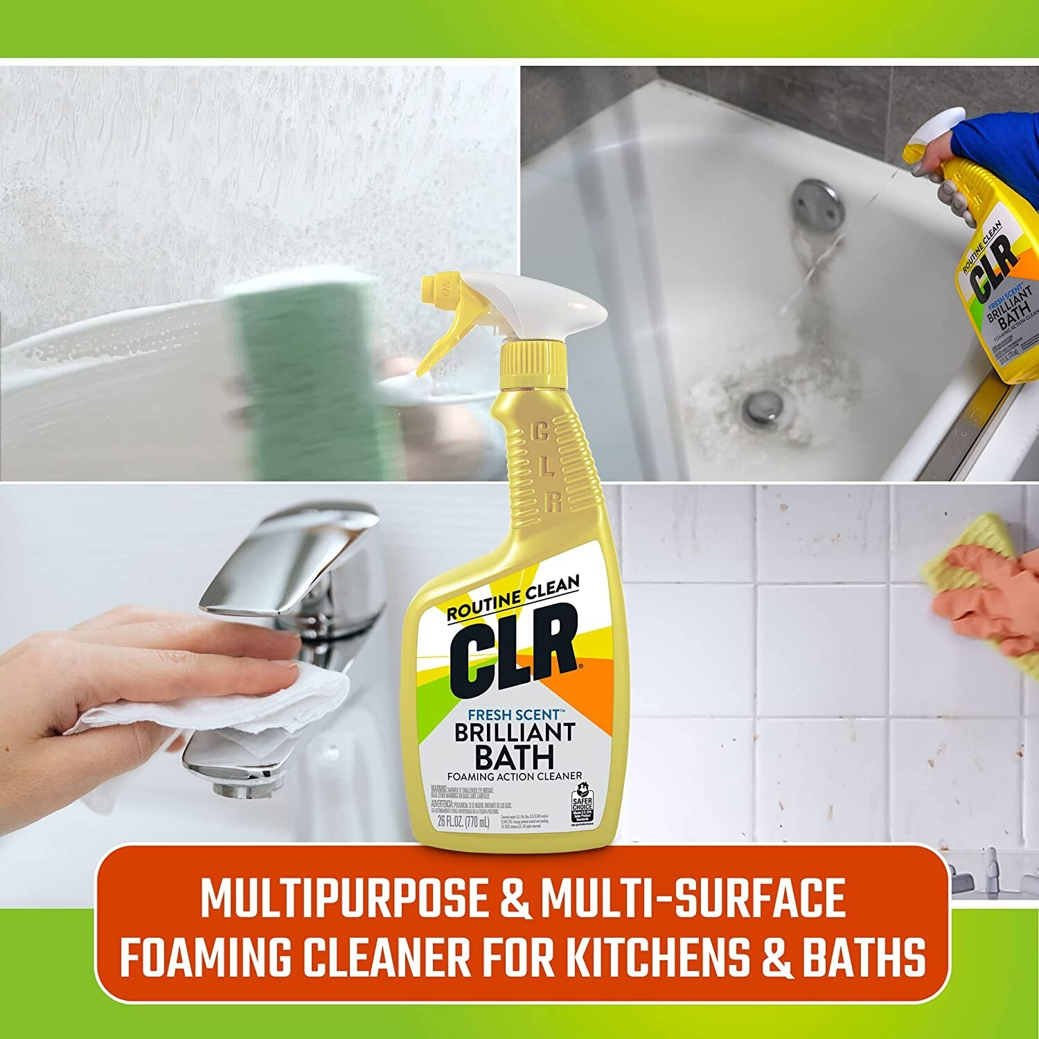 CLR Brilliant Bath Bathroom & Kitchen Cleaner 26 oz 2 Pack New Free Shipping