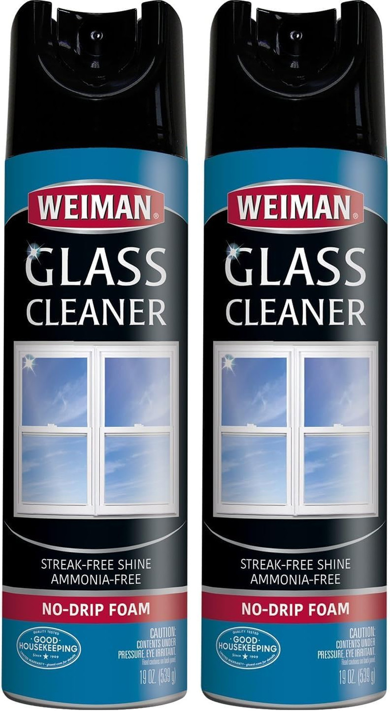 Glass Cleaner – 19 Ounce – Professional Streak Free Foaming No Drip Removes Grea