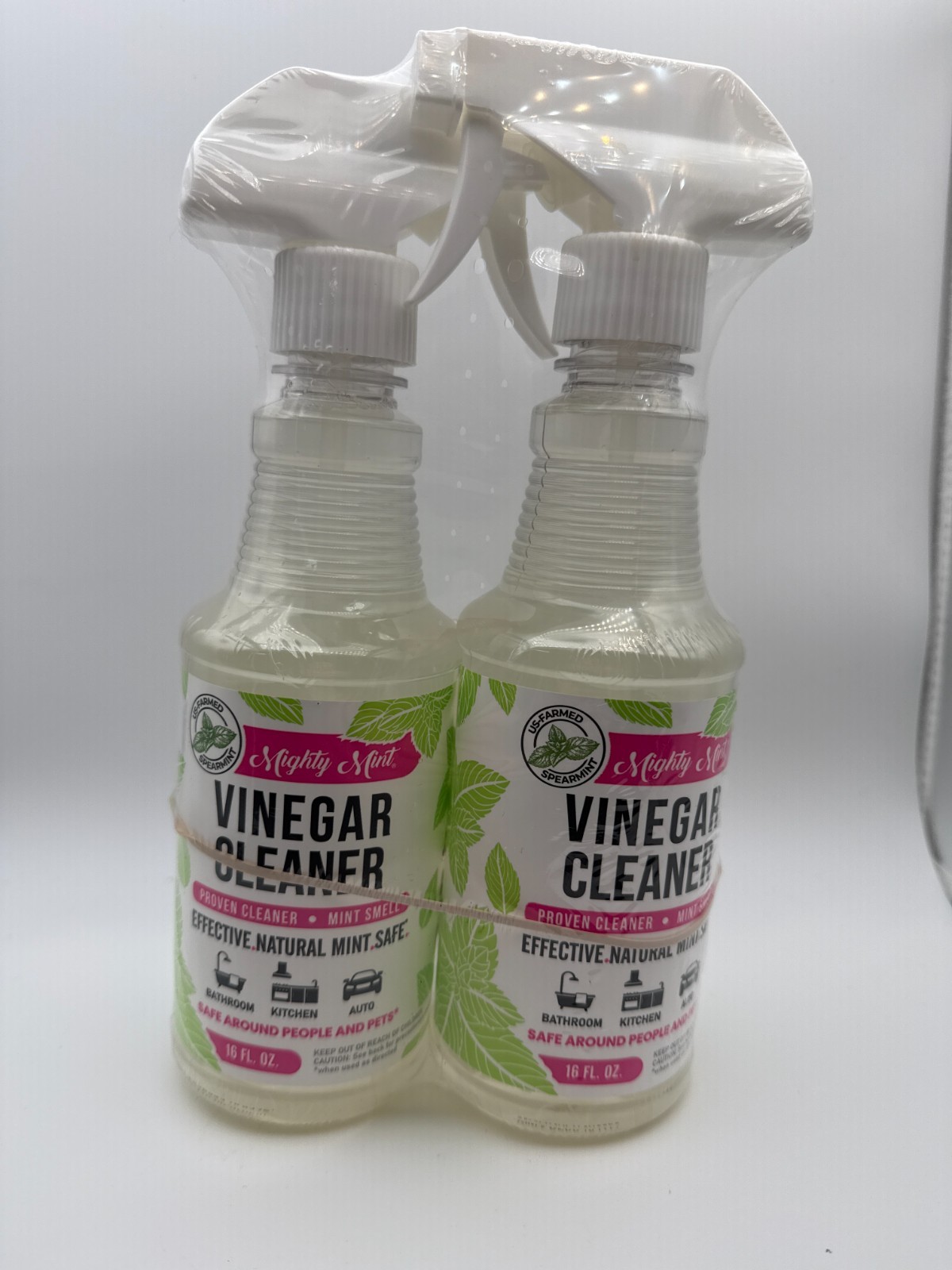 Mighty Mint Vinegar Cleaner Spray 2 Pack 16 fl oz Mint Scent Natural Safe Pets