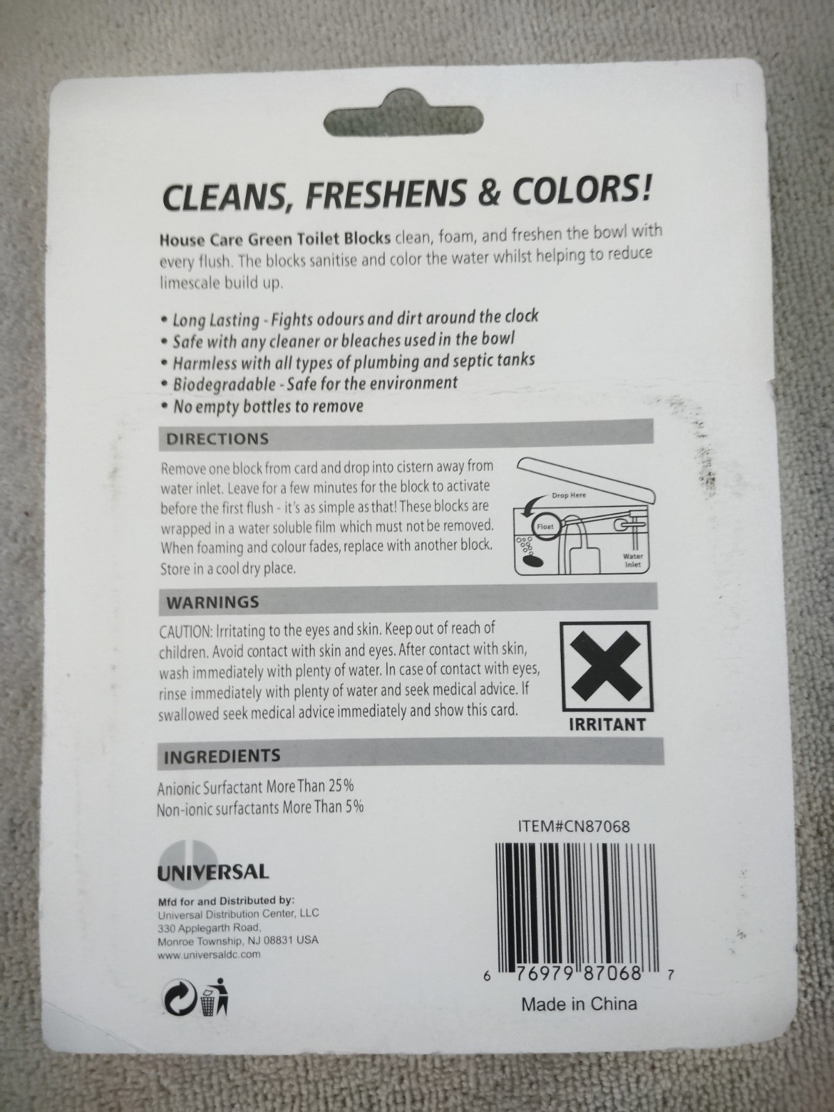 House Care Clean & Fresh Green Toilet Blocks Biodegradable 5 Pack