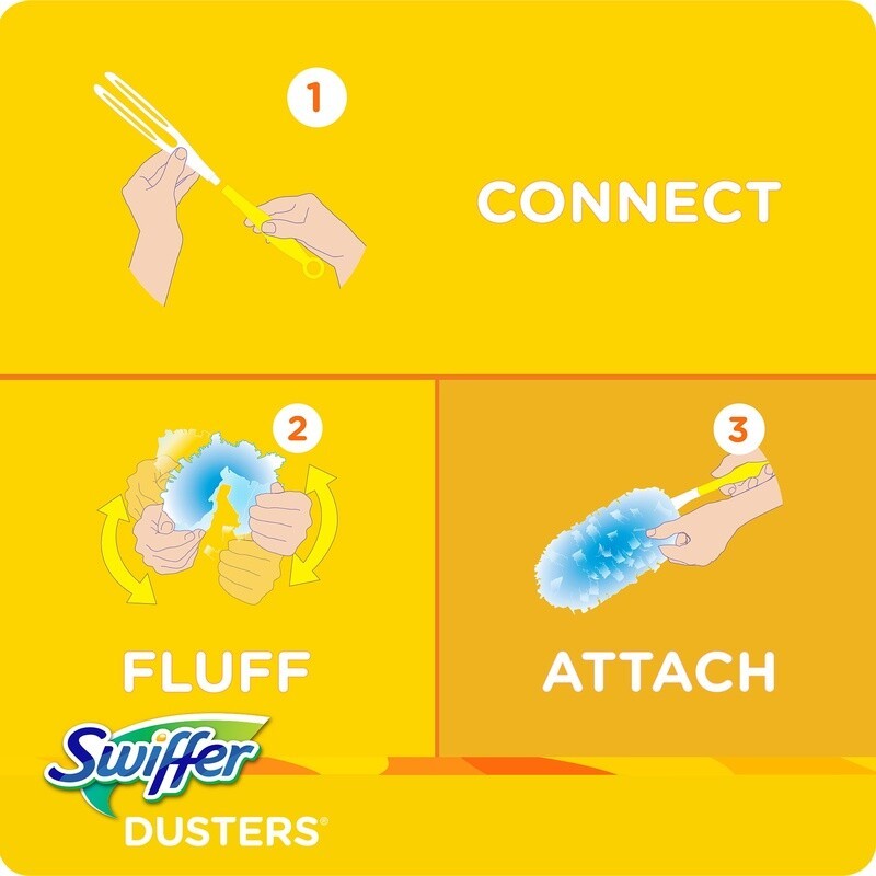 Duster Cleaning Kit Feather Duster Refill 1 Handle 5 Refills Dust Trap Lock New