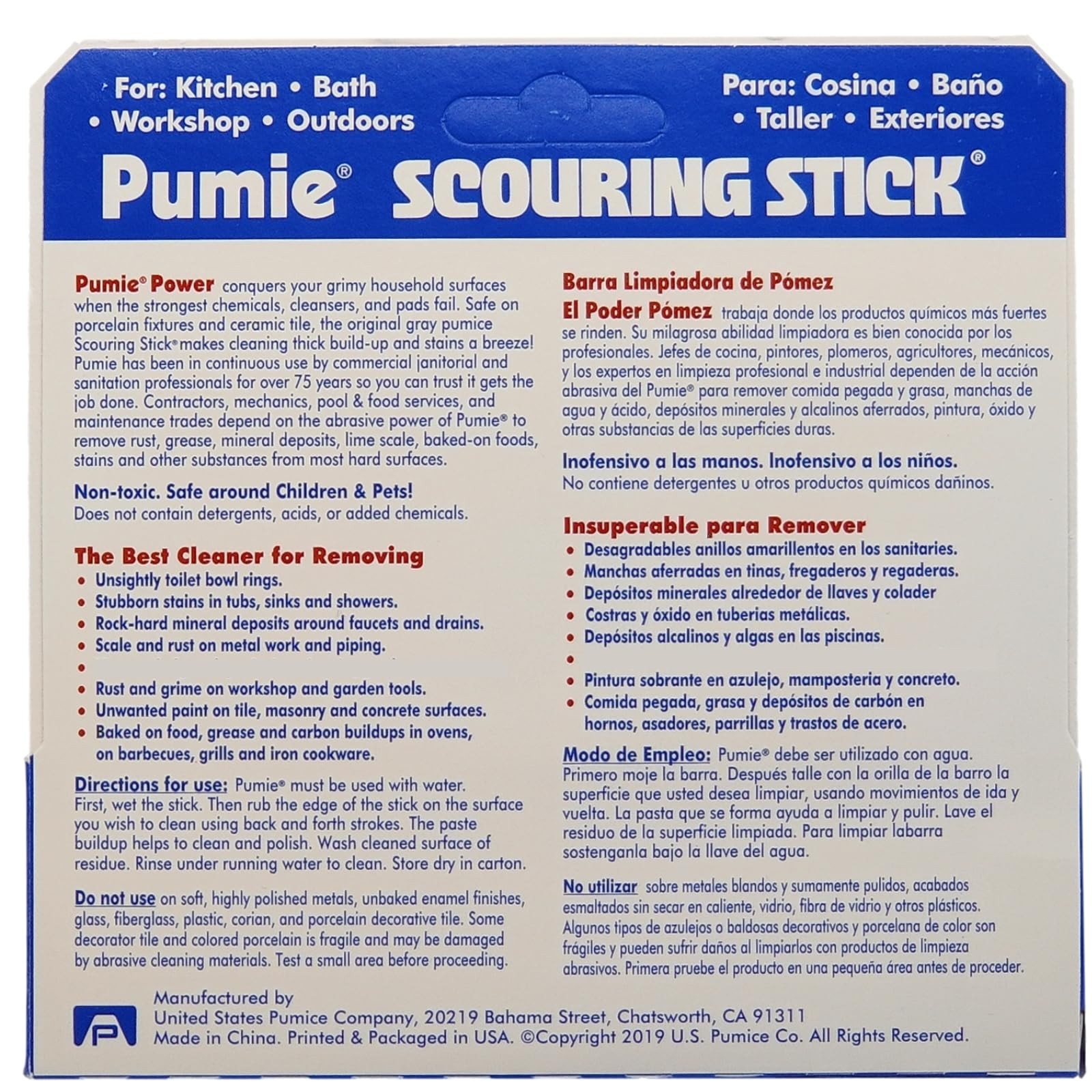 Pumie Scouring Stick Heavy Duty Cleaning Tool for Tough Stains and Buildup
