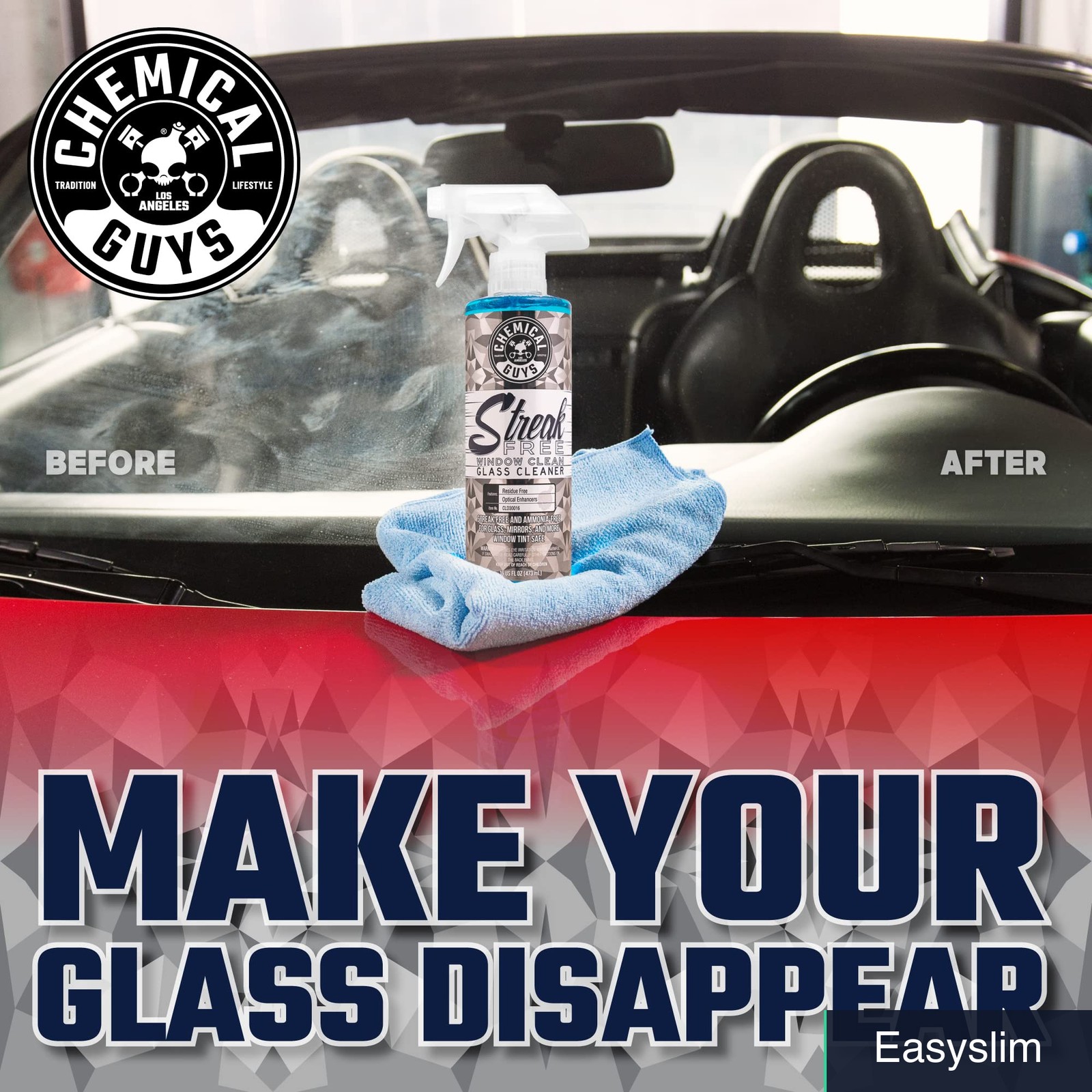 Glass Window Cleaner 128 fl oz Ammonia Free Tint Safe Streak Free