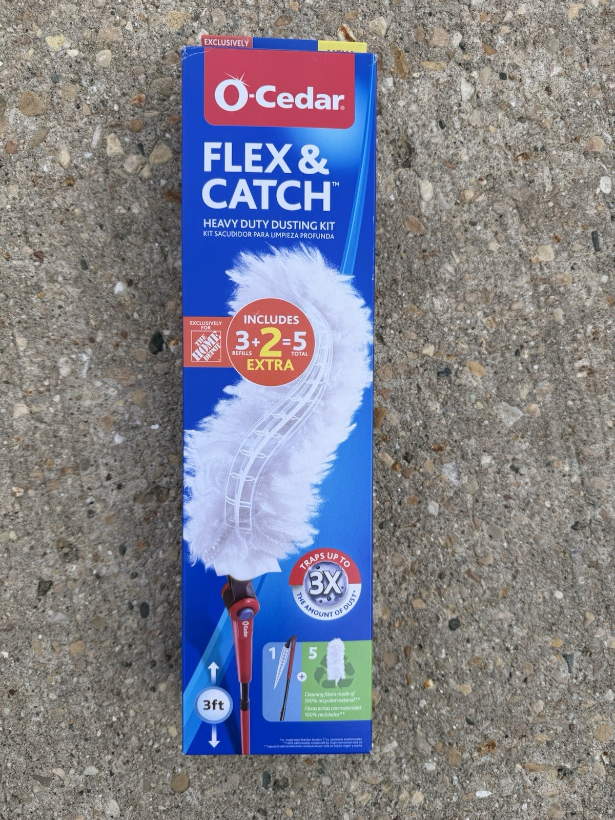 NEW O-CEDAR Flex and Catch Heavy Duty Dusting Kit Handle Extends 3ft + 5 refills