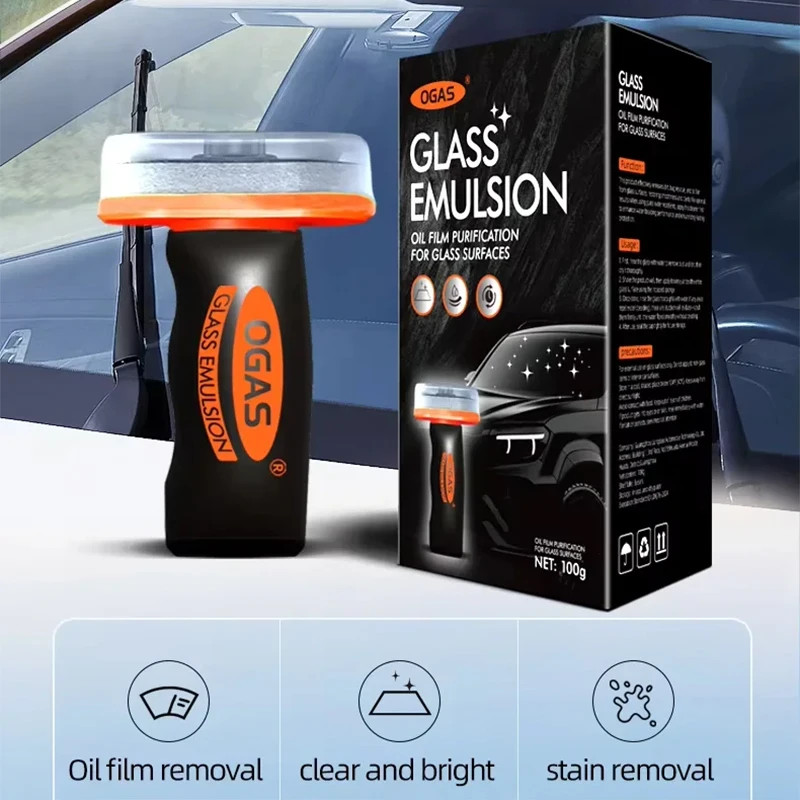 OGAS 100g Car Glass Oil Film Remover Front Windshield Rearview Mirror Side