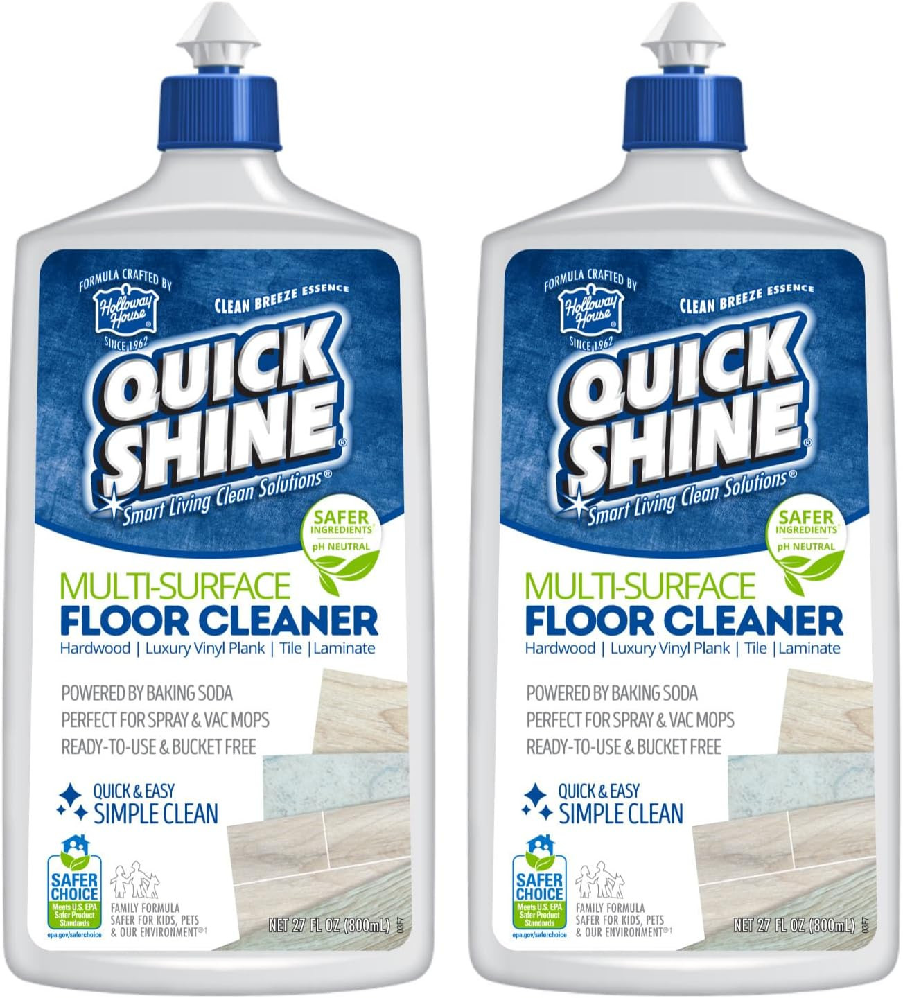 Quick Shine Floor Cleaner 27 Oz 2 Pack Hardwood Laminate Tile No Rinse