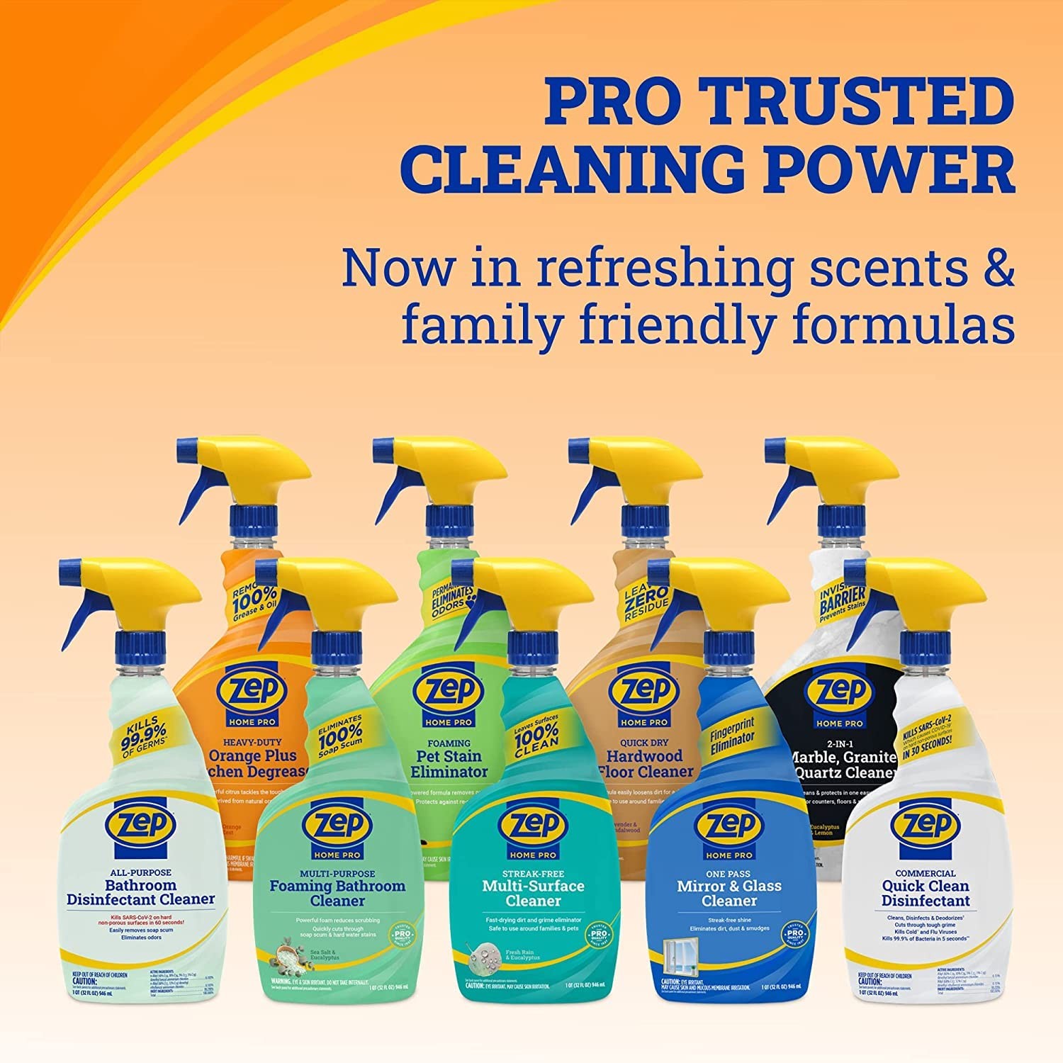 Zep Home Pro Heavy-Duty Orange Plus Kitchen Degreaser – 24 oz (Case of 6) –