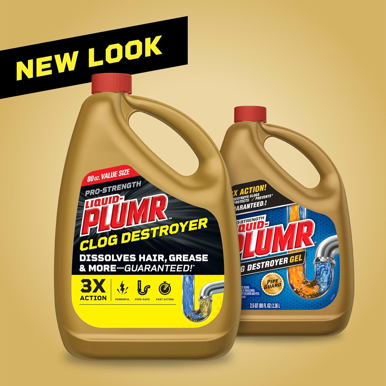 Liquid-Plumr Pro Strength Clog Destroyer Gel with PipeGuard 80 Ounces