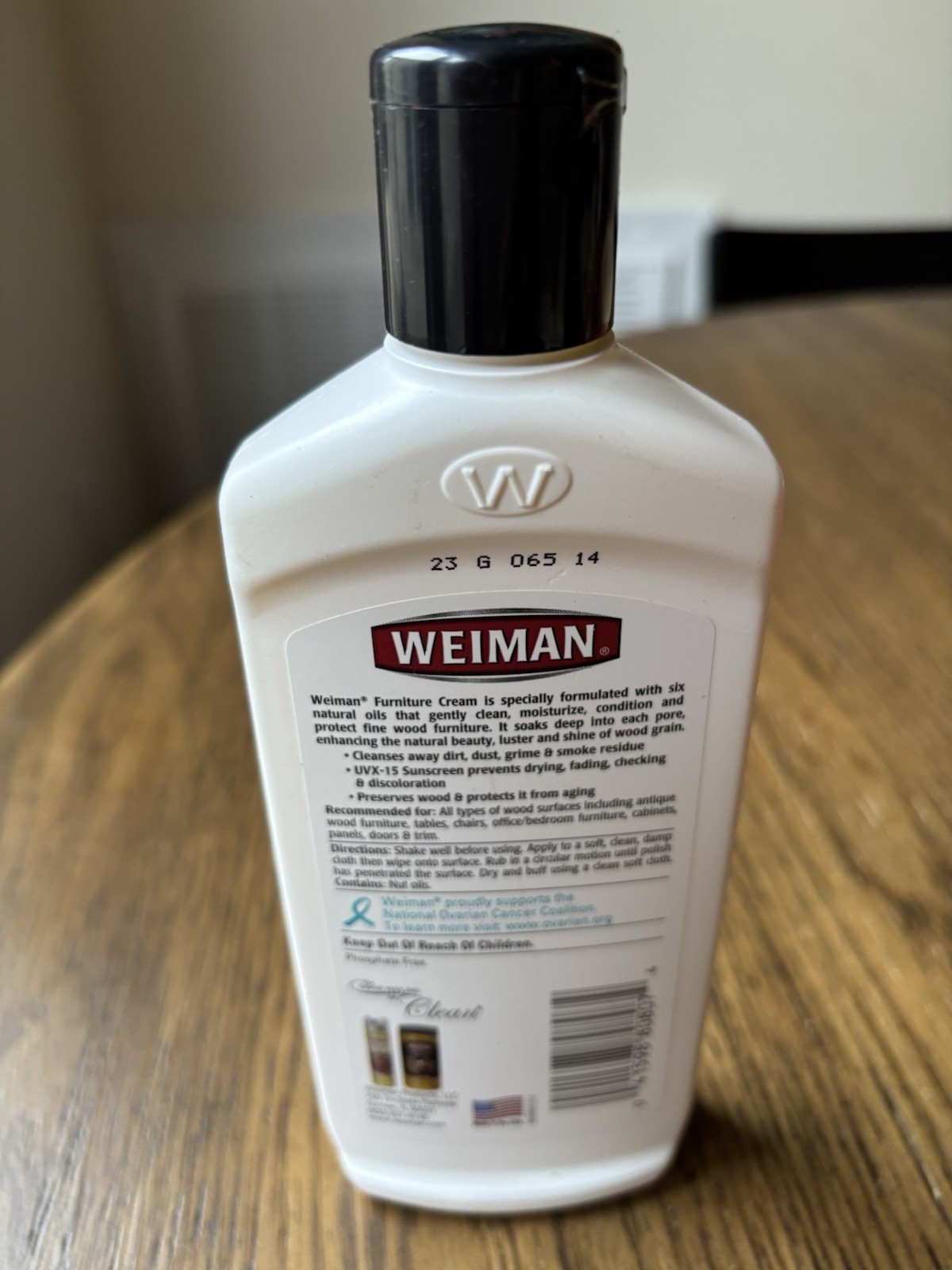 Weiman Furniture Cream with Lemon Oil SPF 8 fl oz 237 ml