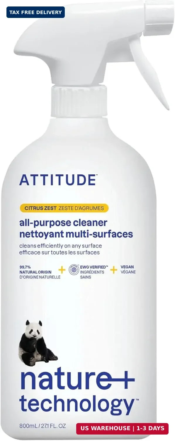 ATTITUDE All Purpose Cleaner Spray, EWG Verified, Vegan, Made with 94% Plant-Bas