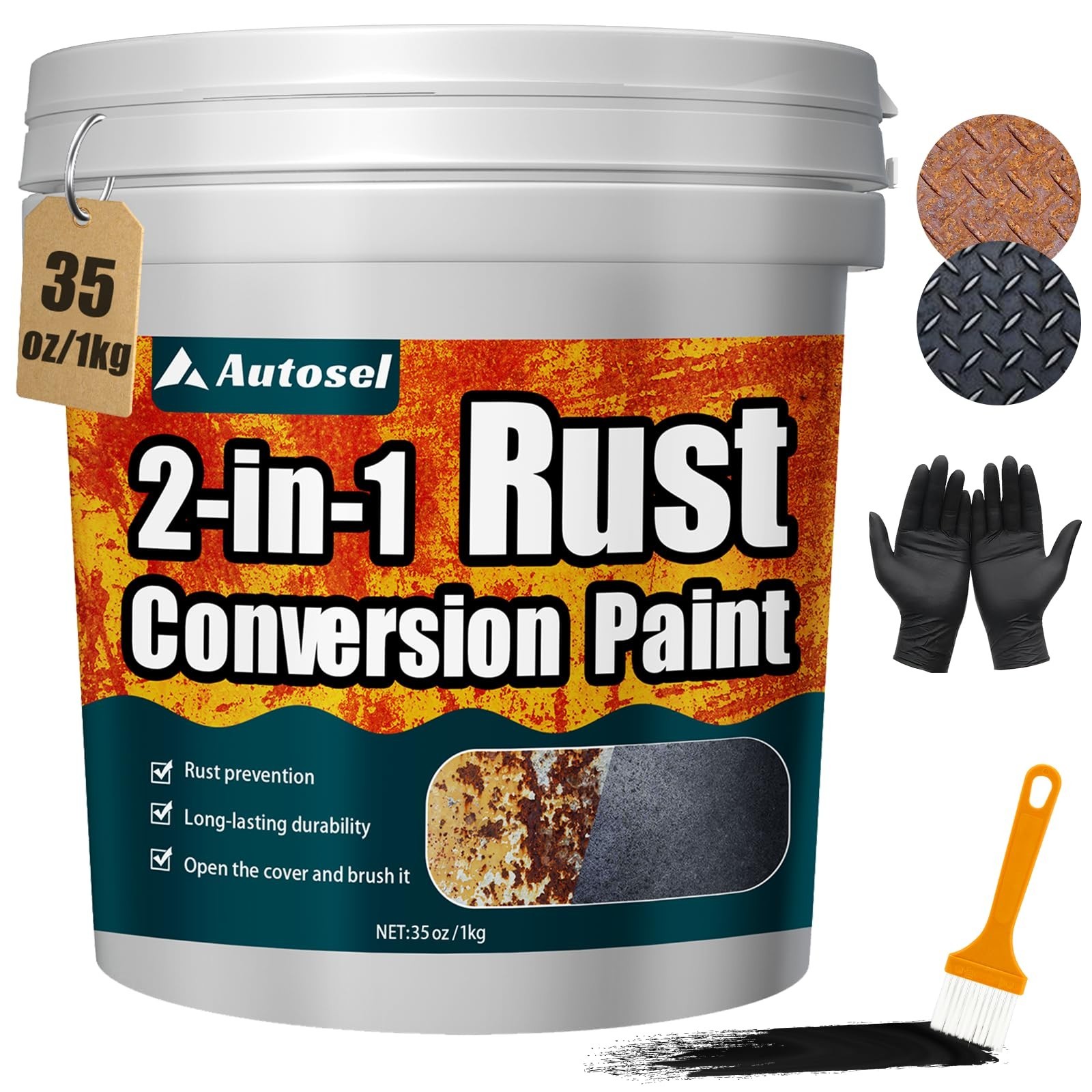 2-In-1 Rust Converter & Metal Primer, Stops Rust,Rust Inhibitor Paint for Metal,