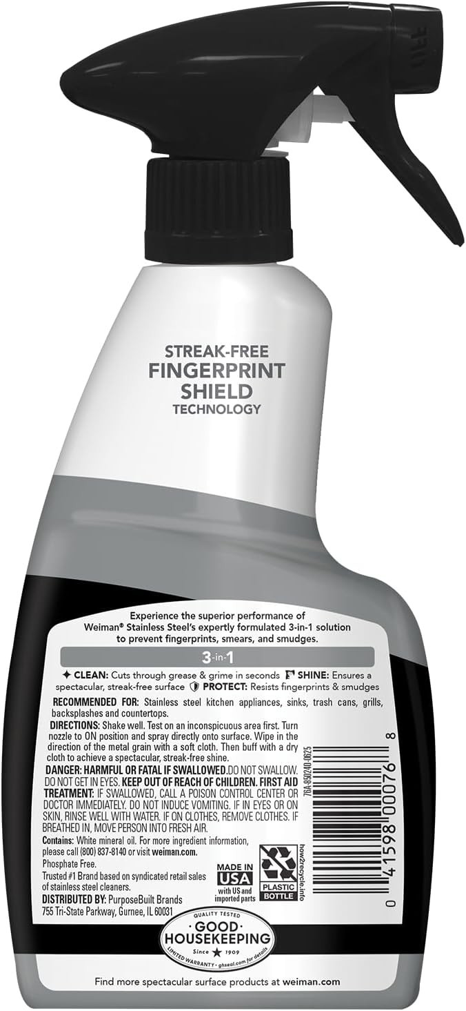 Stainless Steel Cleaner and Polish – Protects Appliances from Fingerprints an…