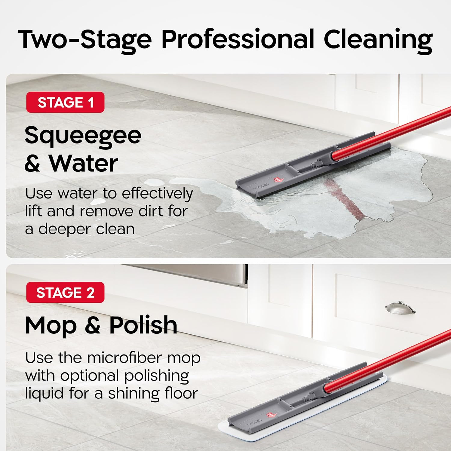 Tyroler Heavy Duty Floor Squeegee for Concrete Floors | 16.5″ Squeegee for Floor