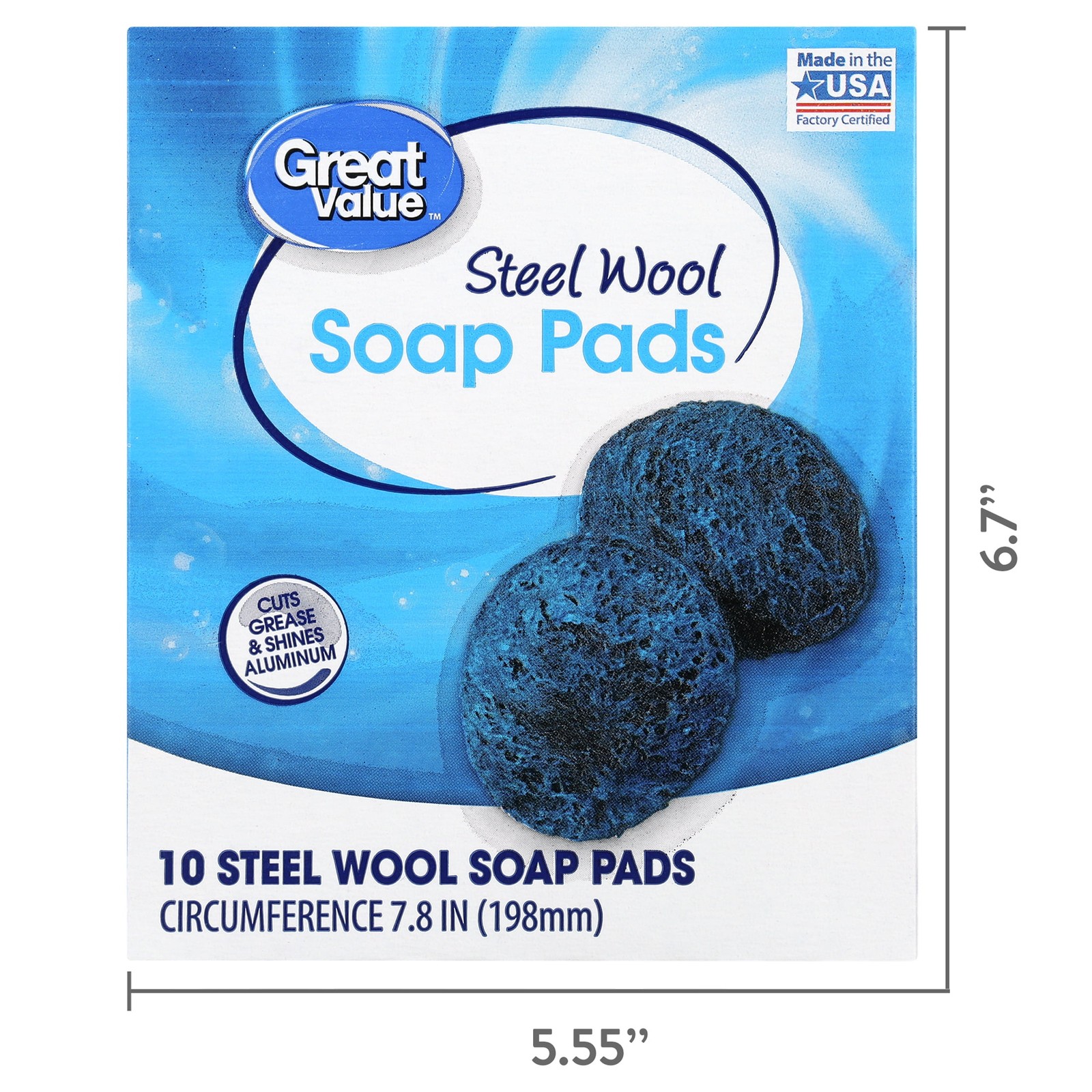 (12 pack) Steel Wool Soap Pads, 10 Count