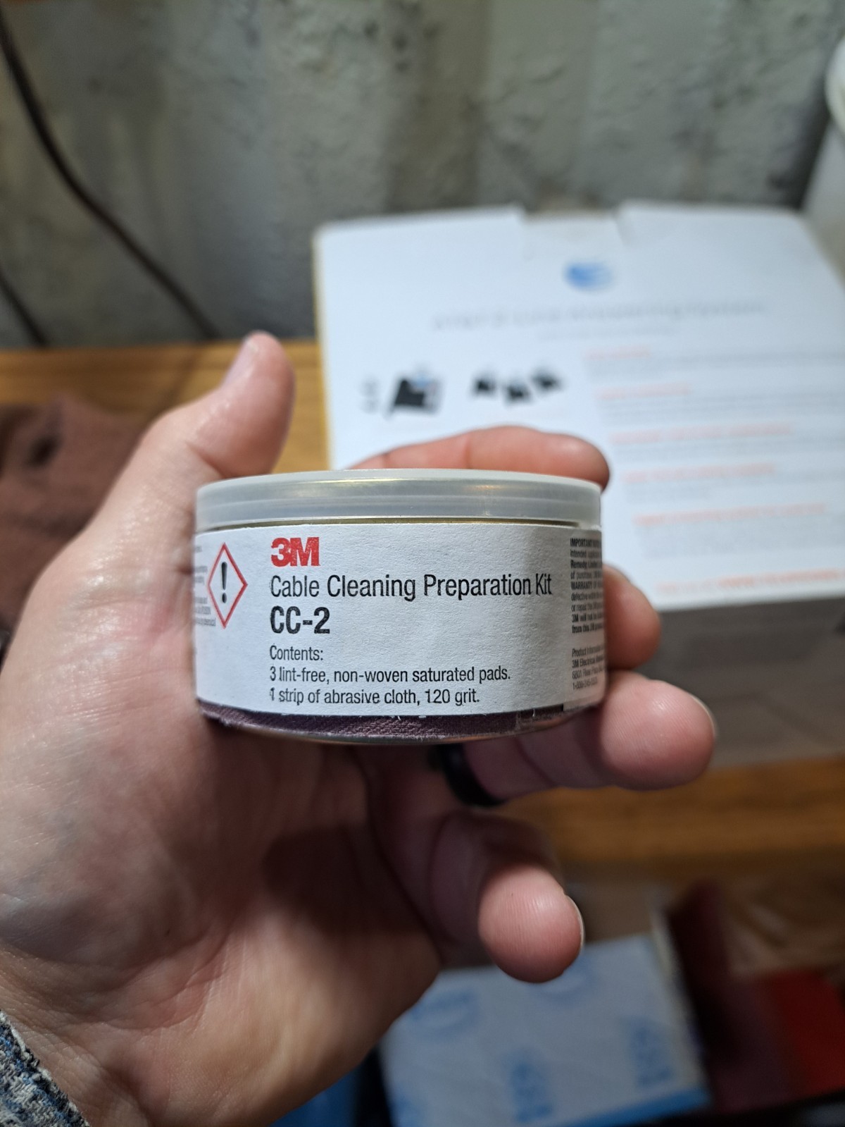 3M Cable Preparation Kit CC-2 1 Cloth 120 Grit 3 Cleaning Pads NEW